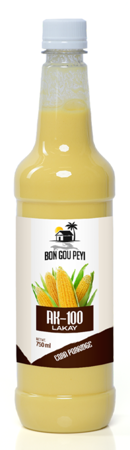 AK-100 Lakay, a 750 ml bottle of Haitian corn porridge